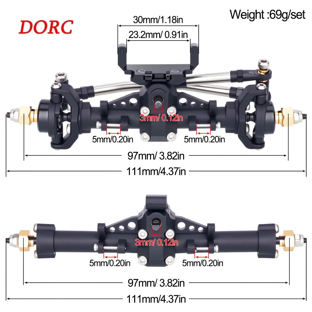Rc Crawler Axle Parts - SCX24 1/24용 서보 마운트가 있는 플라스틱