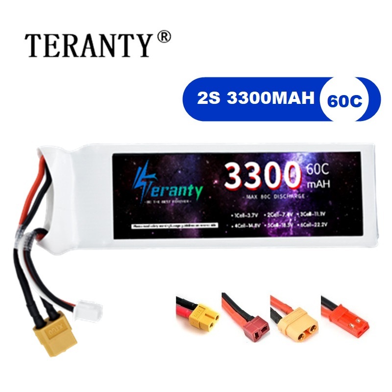 Drone Rcs - 2S 7.4V LiPo 배터리 3300mAh 60C