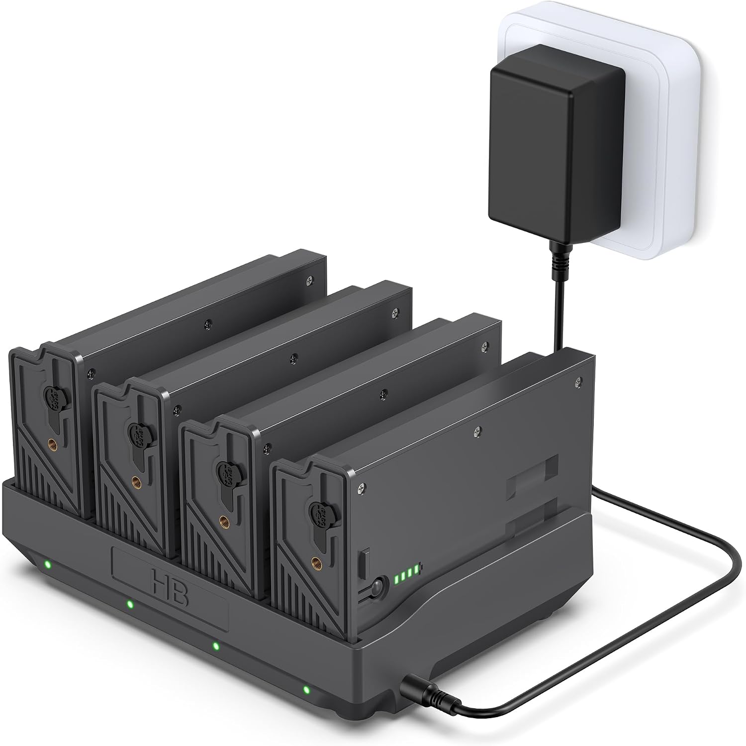 Lipo Battery Charger - 4팩 리튬 폴리머 배터리 세트, 4슬롯