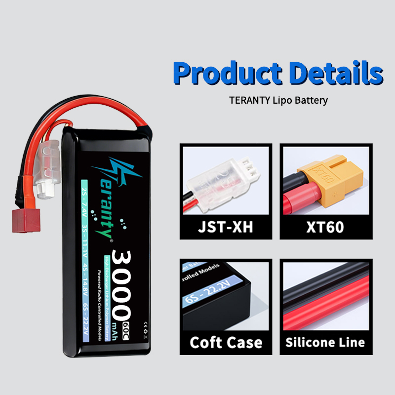 테란티 2S 3000mAh 리포 배터리 7.4V 60C - Drone Rcs 리뷰 및 가격
