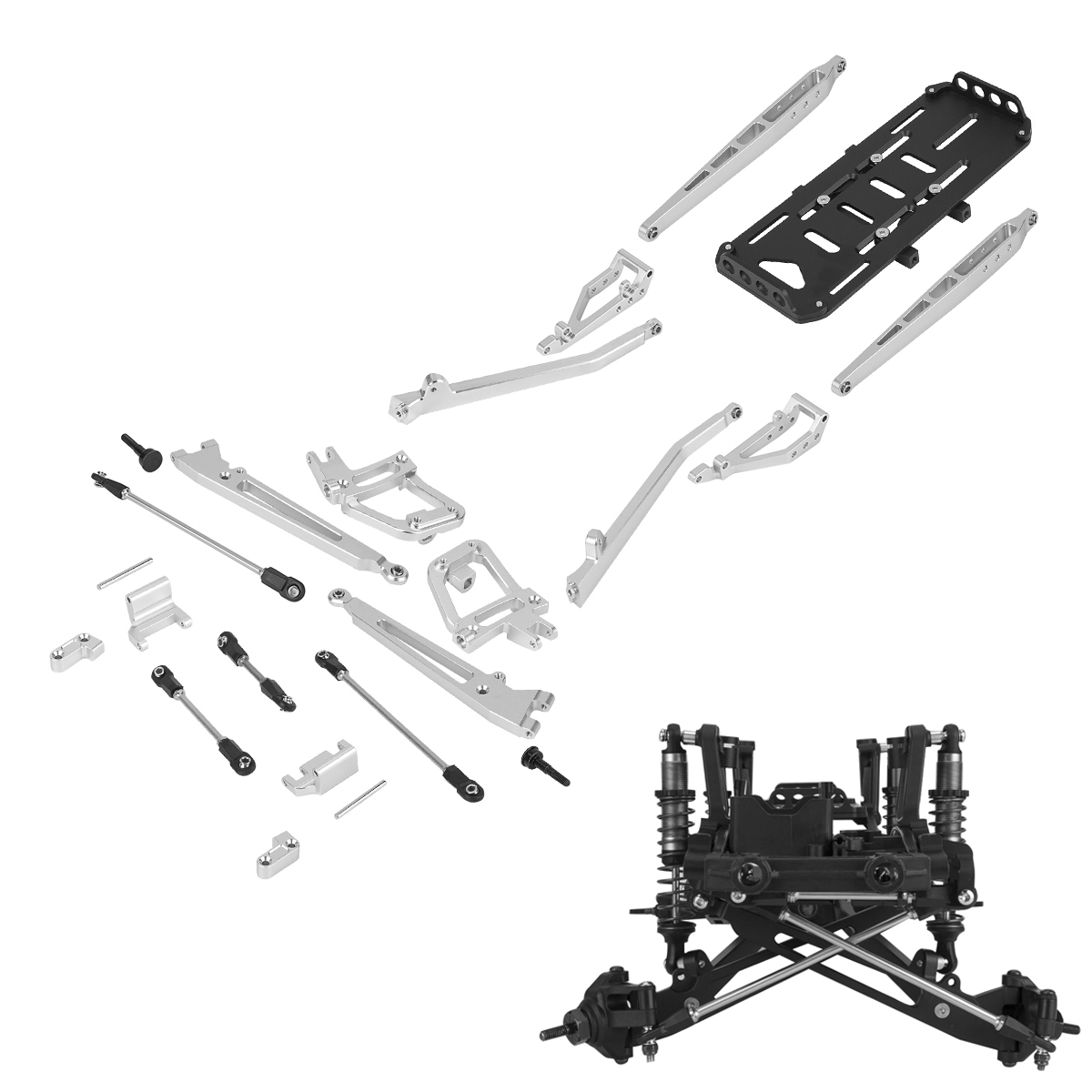 1/10 RC 크롤러 차량용 알루미늄 서스펜션 키트,  - Rc Crawler Axle Parts 리뷰 및 가격